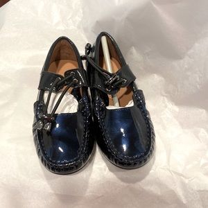 Venettini Girls 55-Glory Navy Draw Patent Leather shoes size EU 26